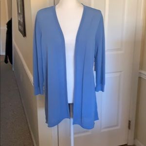 Chico’s blue flyaway cardigan